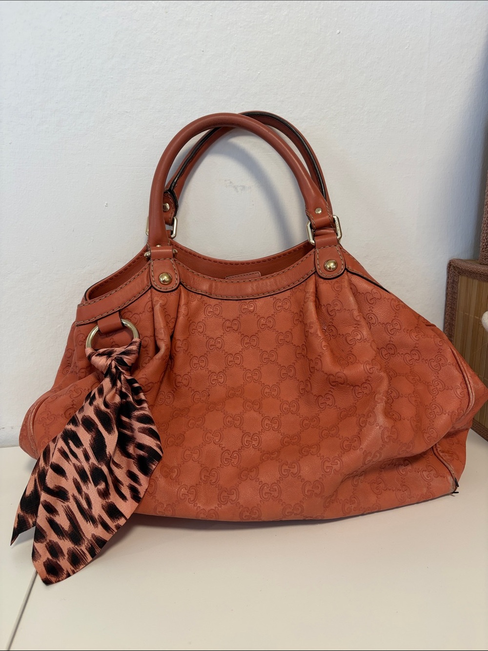 Gucci Medium Sukey Tote Pink Coral Guccissima Leather GG Bag - Picture 6 of 16